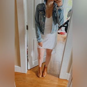 Cloth & Stone White Tencel Layered Spaghetti Strap Slip Sundress